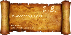 Debreczeny Emil névjegykártya
