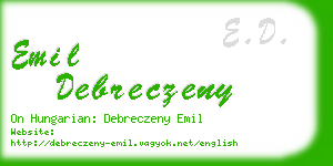 emil debreczeny business card